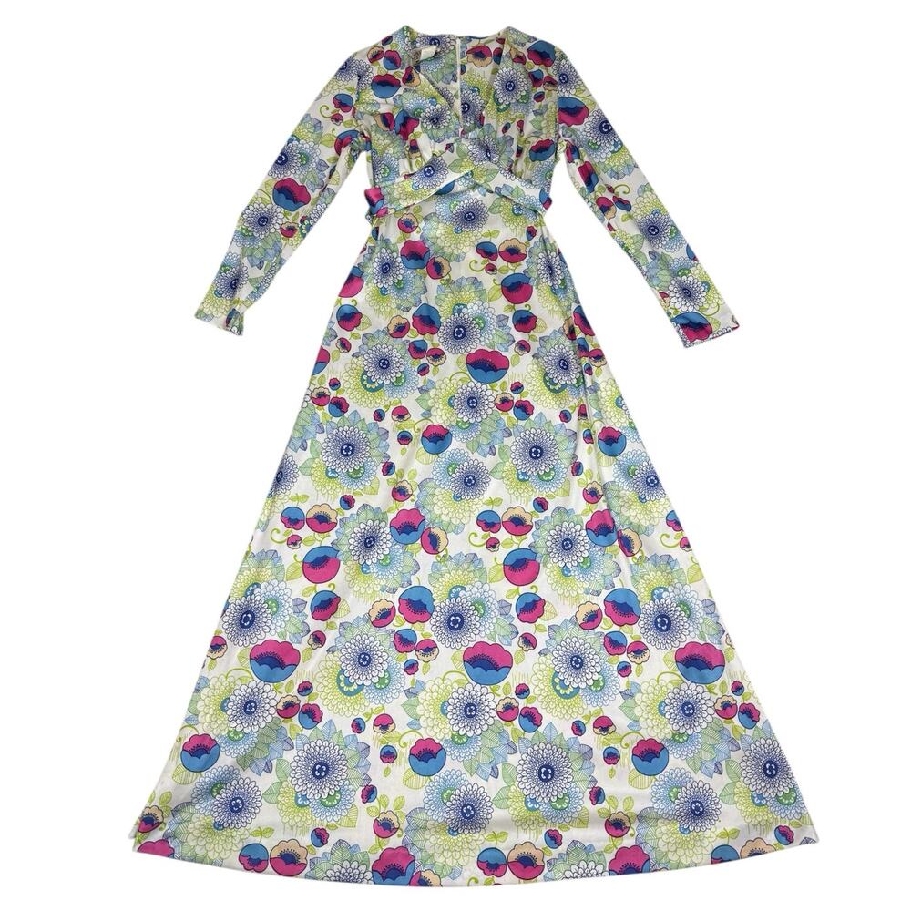 Vintage Liberty Circle Floral Floral Maxi Dress Womens Size 14